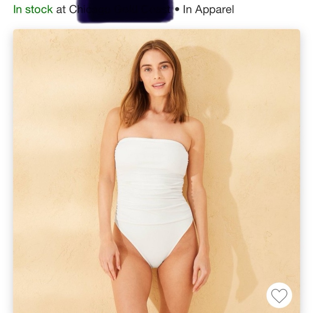 White Strapless Swimsuit - Size S